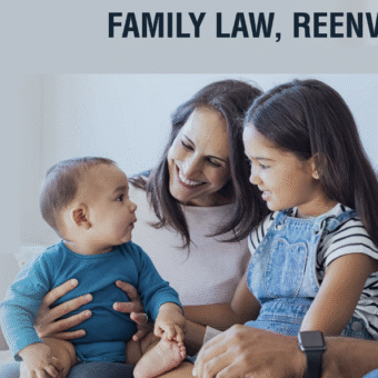 family law- mother and father with 2 children